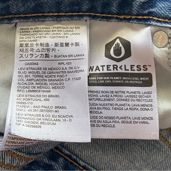 Levis High Waisted Straight Jeans Woman 30 Medium Wash Preppy Streetwear FLAW - Picture 9 of 16